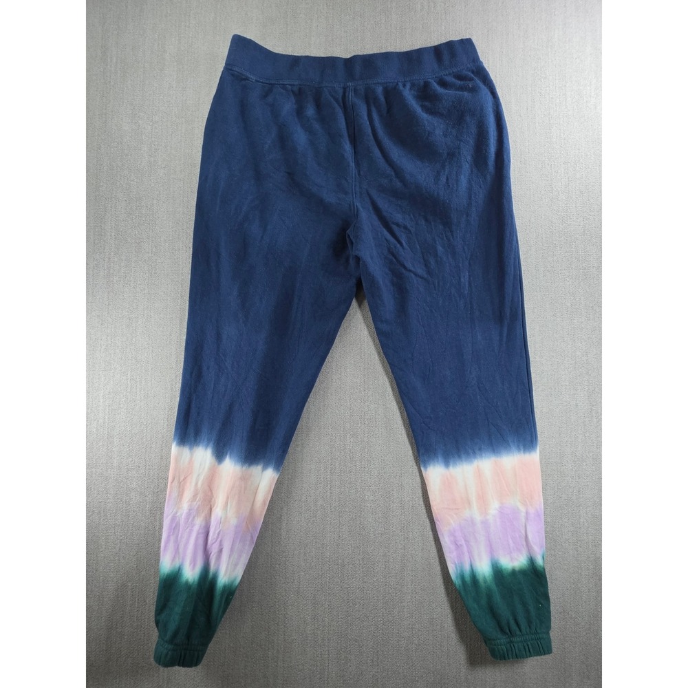 Wildfox Jogger Sweatpants Womens Large Blue Tie Dye Fleece Lounge Pants - Picture 2 of 16